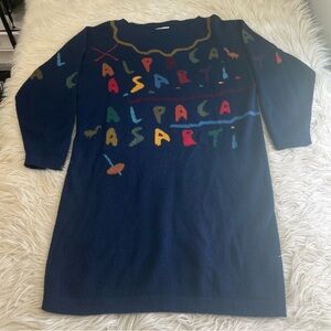 Asarti Alpaca Wool Handloomed Sweater Dress Retro Abstract Women’s Size M